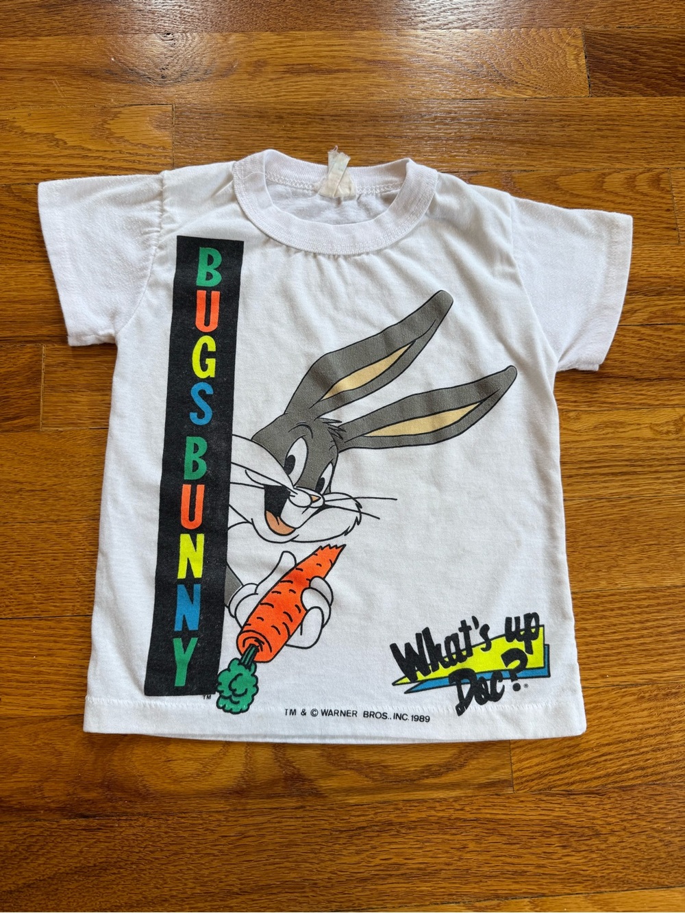 Vintage 80s Bugs Bunny Looney Tunes T-shirt, All Over Print 1989 (Youth Small)